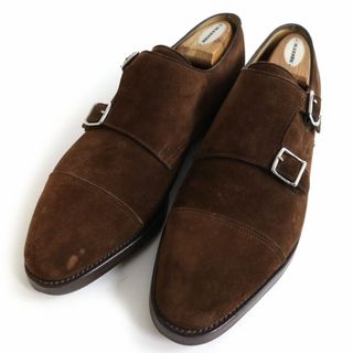 ジョンロブ(JOHN LOBB)の美品□JOHN LOBB/ジョンロブ WILLIAM 9795 キャップトゥ ダブルモンクストラップ スウェードレザーシューズ ブラウン 8 イングランド製　t17-st30403-805(ドレス/ビジネス)