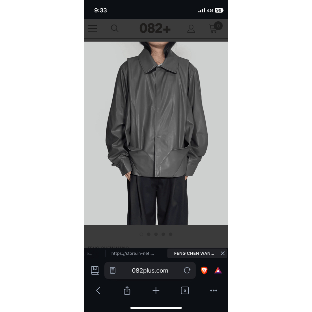 sacai - feng chen wang FAUX LEATHER JACKETの通販 by ELMIT sacai - feng chen wang FAUX LEATHER JACKETの通販 by ELMIT