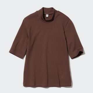 ユニクロ(UNIQLO)のUNIQLOハイネックT（五分袖）(Tシャツ(半袖/袖なし))