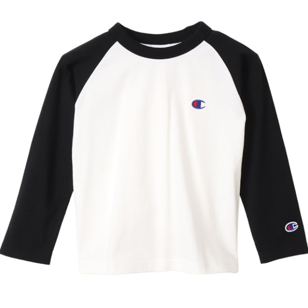 Champion(チャンピオン)のチャンピオン ロングTシャツ キッズ ブラック 130cm 長袖 丸襟 綿100 キッズ/ベビー/マタニティのキッズ服男の子用(90cm~)(Tシャツ/カットソー)の商品写真