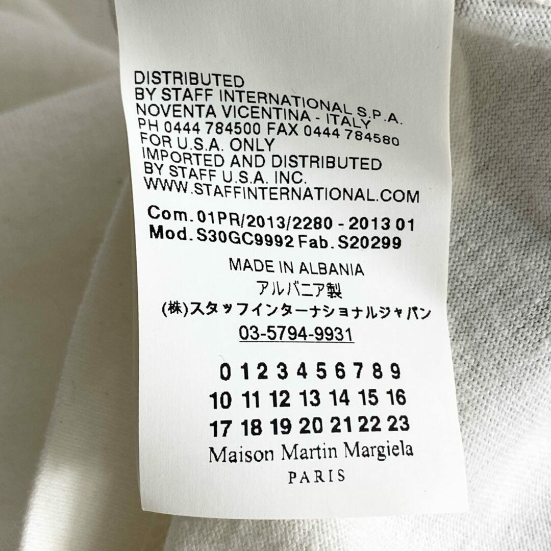 Maison Martin Margiela(マルタンマルジェラ)の51b25 Maison Margiela メゾンマルジェラ 英字プリント Tシャツ XS ホワイト シルバー カットソー TEE アルバニア製 メンズのトップス(Tシャツ/カットソー(半袖/袖なし))の商品写真