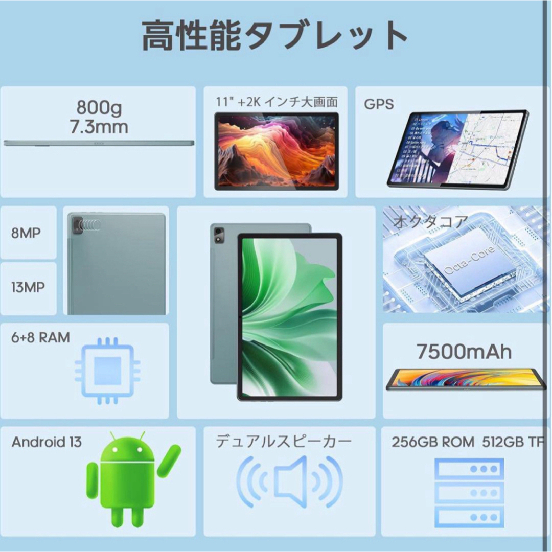 ANDROID - 大特価❤Android 13 タブレット11インチ 14GB＋256GBの通販