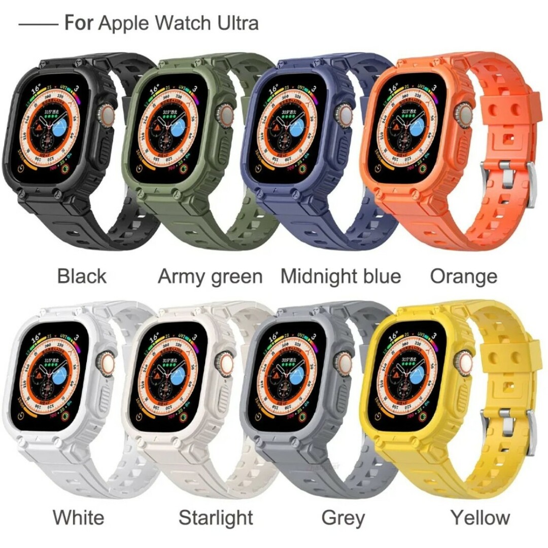 Apple Watch  Ultra 保護一体型 ベルト 49mm ブラック スマホ/家電/カメラのスマホアクセサリー(その他)の商品写真