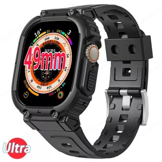 Apple Watch  Ultra 保護一体型 ベルト 49mm ブラック(その他)