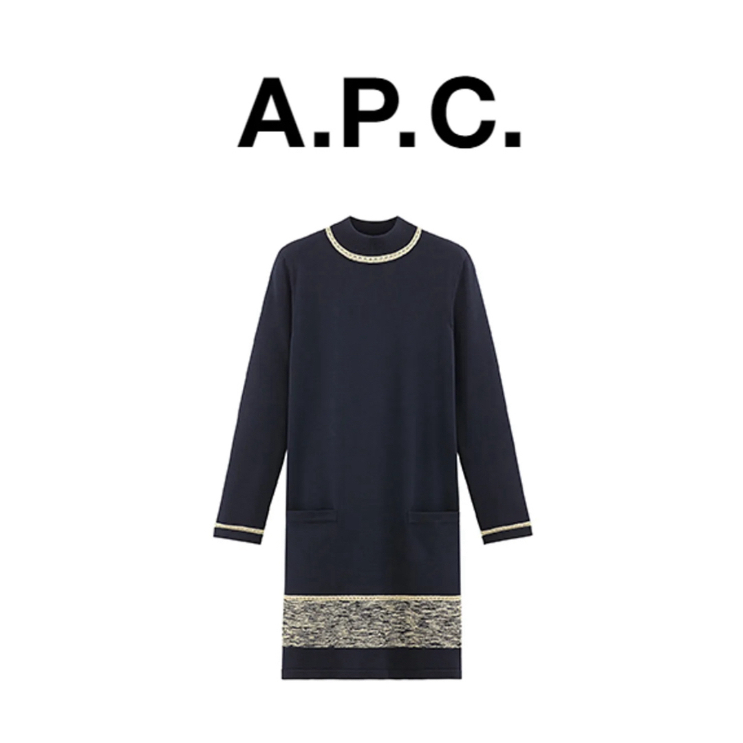 A.P.C(アーペーセー)のA.P.C. メタライズ ニットワンピース M レディースのワンピース(ひざ丈ワンピース)の商品写真