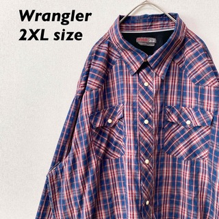 ラングラー(Wrangler)のラングラー　長袖シャツ　ワークシャツ　総柄　チェック　スナップボタン　男女兼用(シャツ)