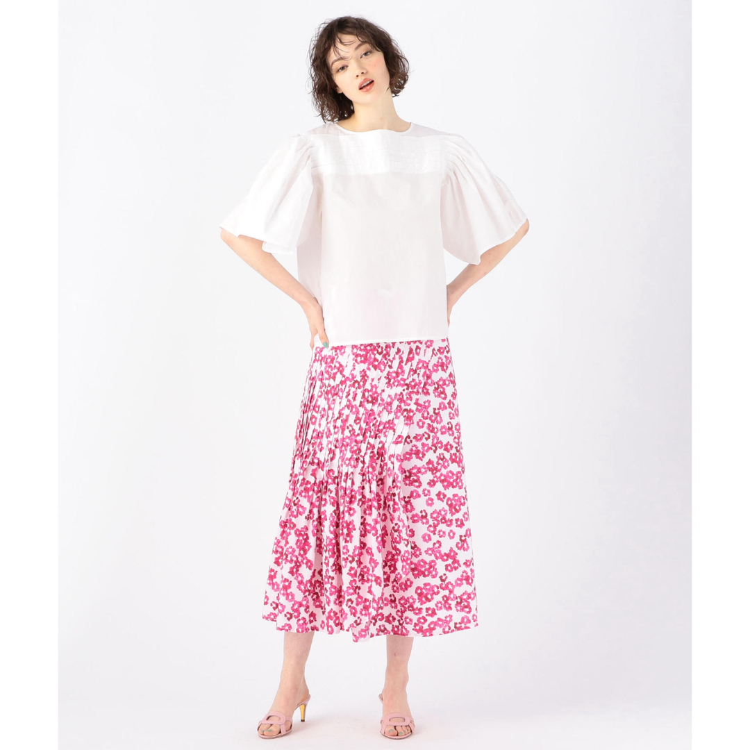 Merlette(マーレット)の定価52,800円 MERLETTE プリーツステッチスカート マーレット レディースのスカート(ひざ丈スカート)の商品写真