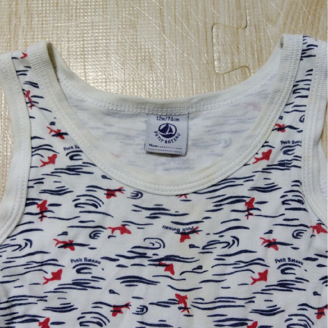 PETIT BATEAU(プチバトー)のプチバトーロンパース　12m キッズ/ベビー/マタニティのベビー服(~85cm)(ロンパース)の商品写真