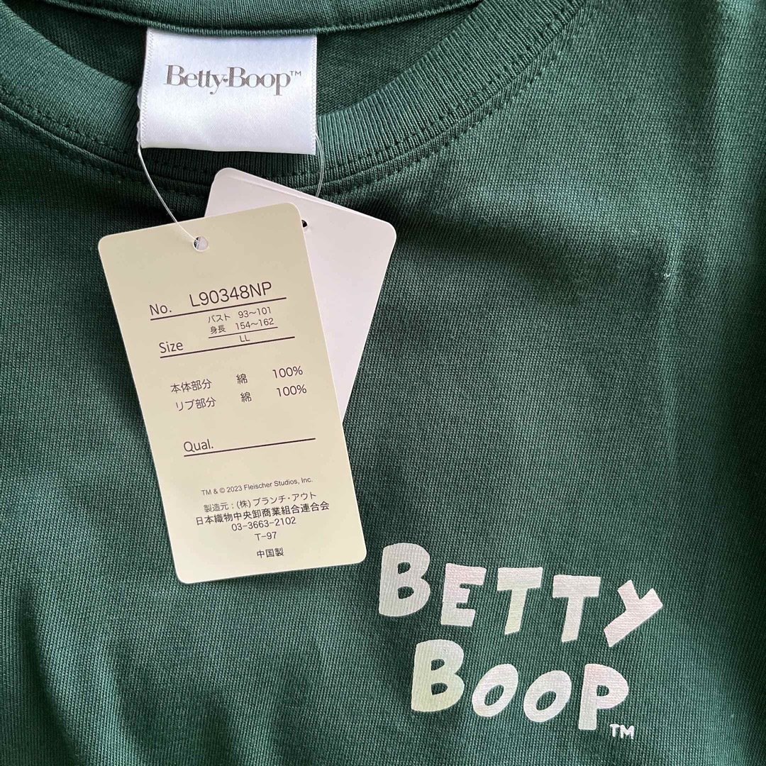 Betty Boop(ベティブープ)の新品 ベティ LL 緑 Tシャツ  BETTY BOOP レディースのトップス(Tシャツ(半袖/袖なし))の商品写真