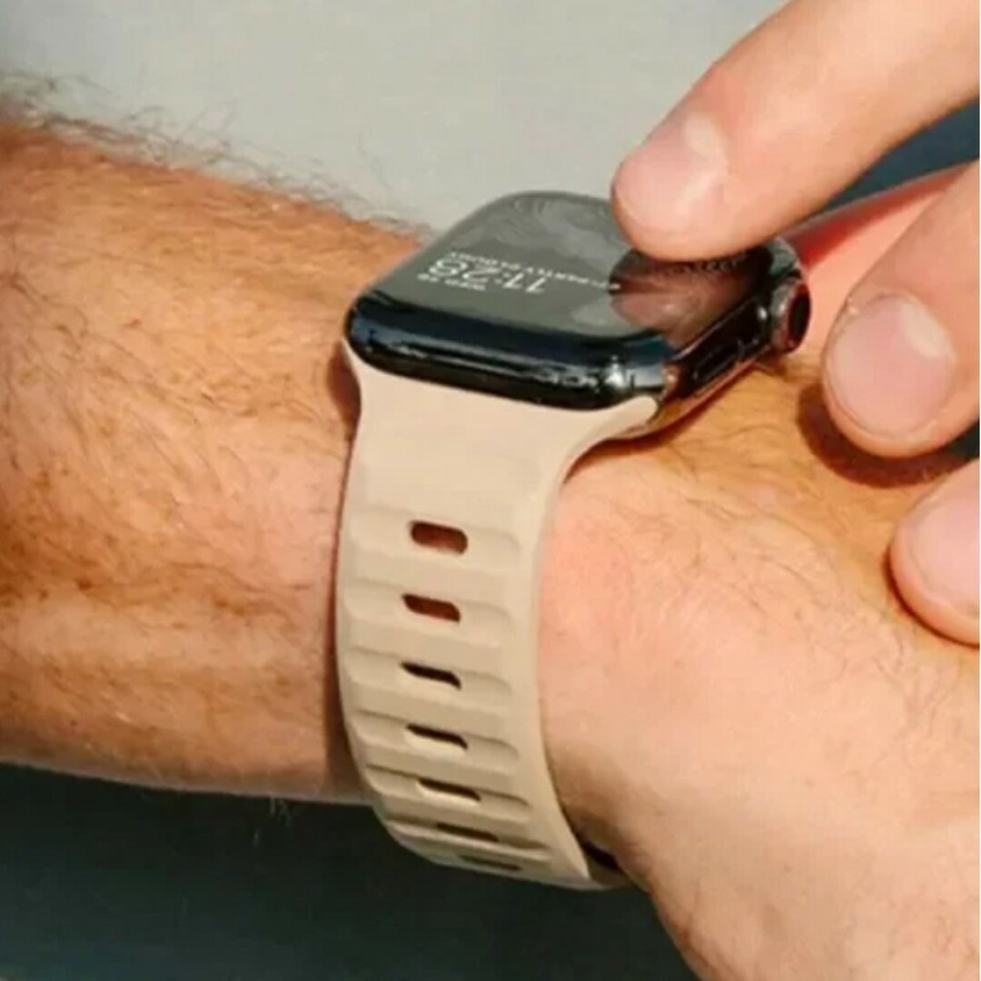 Apple Watch バンド ベルト スターライト 42/44/45/49mm メンズの時計(ラバーベルト)の商品写真