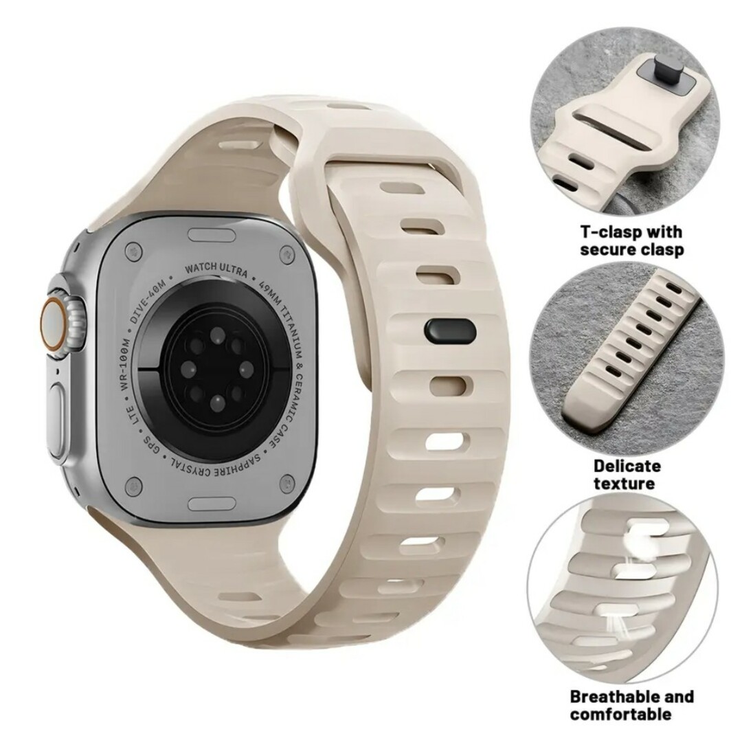 Apple Watch バンド ベルト スターライト 42/44/45/49mm メンズの時計(ラバーベルト)の商品写真