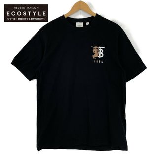 バーバリー(BURBERRY)のバーバリー ブラック 8023785 ロゴ刺繍Tシャツ S(その他)