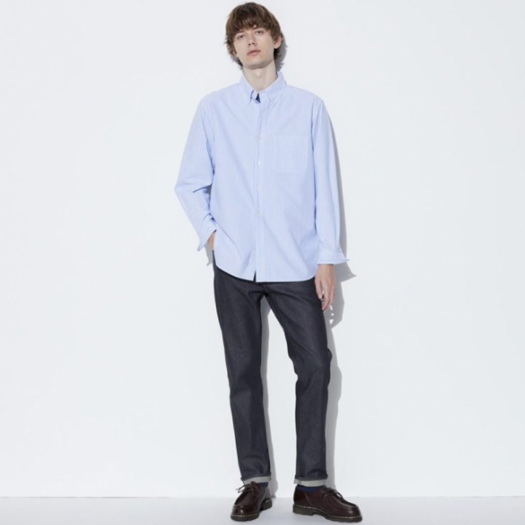 UNIQLO(ユニクロ)のUNIQLO  ユニクロ　ストレッチセルビッジスリムフィットジーンズ　ネイビー メンズのパンツ(デニム/ジーンズ)の商品写真