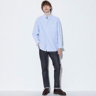 ユニクロ(UNIQLO)のUNIQLO  ユニクロ　ストレッチセルビッジスリムフィットジーンズ　ネイビー(デニム/ジーンズ)