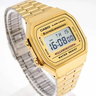 カシオ(CASIO)の《希少》CASIO 腕時計 ゴールド デジタル ライト ストップウォッチ y(腕時計(デジタル))