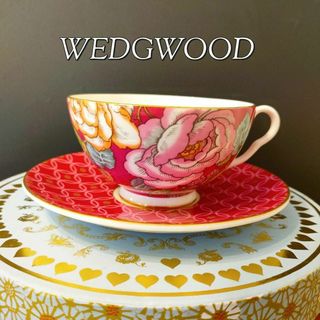 ウェッジウッド(WEDGWOOD)の未使用品★ウェッジウッド ティーガーデン ラズベリー カップ&ソーサー 希少品(食器)