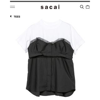 サカイ(sacai)のsacai サカイ コットン ポプリン Tシャツ 未使用(Tシャツ(半袖/袖なし))