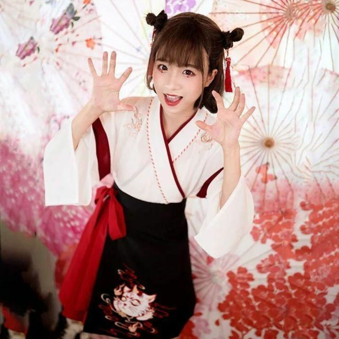 コスプレ　巫女   和服 神社 大和撫子 日本美女 女の子 変装　花魁　和装 エンタメ/ホビーのコスプレ(衣装)の商品写真