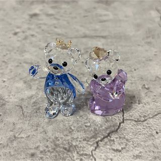 スワロフスキー(SWAROVSKI)の希少 美品 スワロフスキー クリスベア プリンス プリンセス セット(置物)