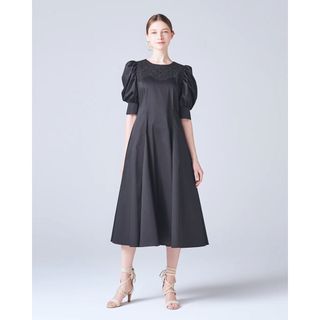 フォクシー(FOXEY)のフォクシー　アディアム《Clementine Dress》ブラック　2(ひざ丈ワンピース)