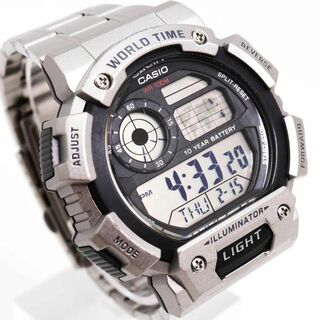 カシオ(CASIO)の《美品》CASIO 腕時計 シルバー デジタル ライト メンズ r(腕時計(デジタル))