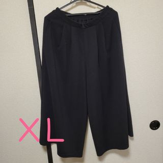 XL LL スカーチョ 黒 ガウチョ(カジュアルパンツ)