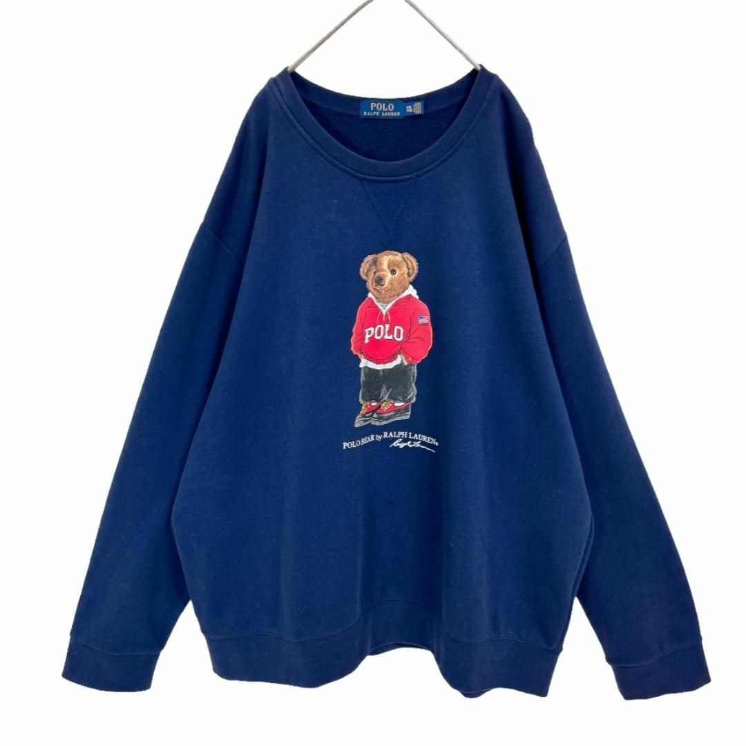 POLO RALPH LAUREN(ポロラルフローレン)の美品★希少XXL★ポロラルフローレン ポロベア スウェット ネイビー トレーナー メンズのトップス(スウェット)の商品写真