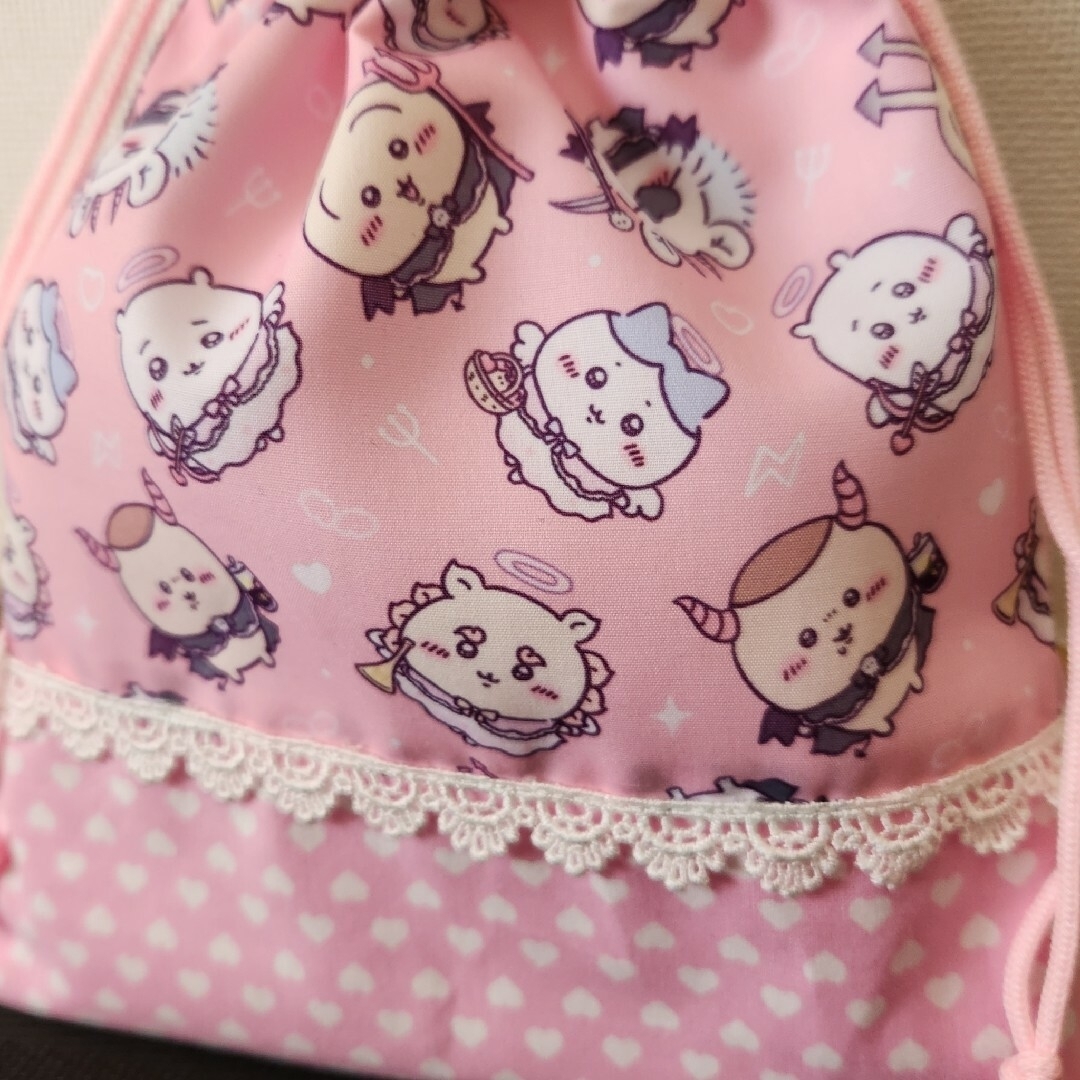 ご専用♡給食袋　巾着　ハンドメイド ハンドメイドのキッズ/ベビー(外出用品)の商品写真