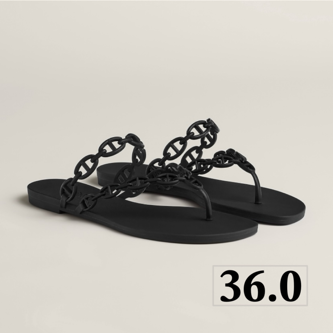 Hermes - 新品・2024SS エルメス サンダル アイランド ブラック 36.0 Hermes - 新品・2024SS エルメス サンダル アイランド ブラック 36.0
