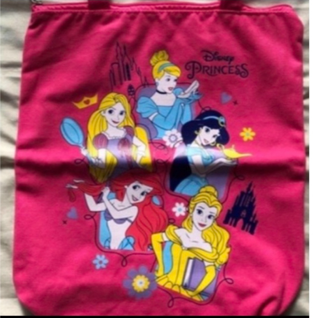 Disney(ディズニー)のディズニープリンセス　トートバッグ　ピンク エンタメ/ホビーのおもちゃ/ぬいぐるみ(キャラクターグッズ)の商品写真