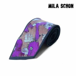 ミラショーン(mila schon)の美品 mila schon 総柄 シルク100％ スリム レギュラー ネクタイ(ネクタイ)