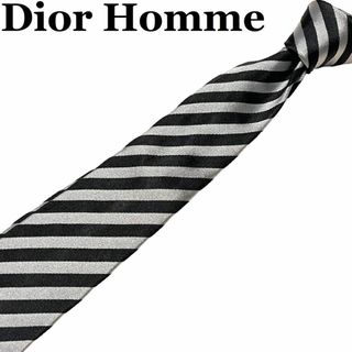 ディオールオム(DIOR HOMME)の【イタリア製】Dior Homme ディオールオム ネクタイ ブラック 黒 銀(ネクタイ)