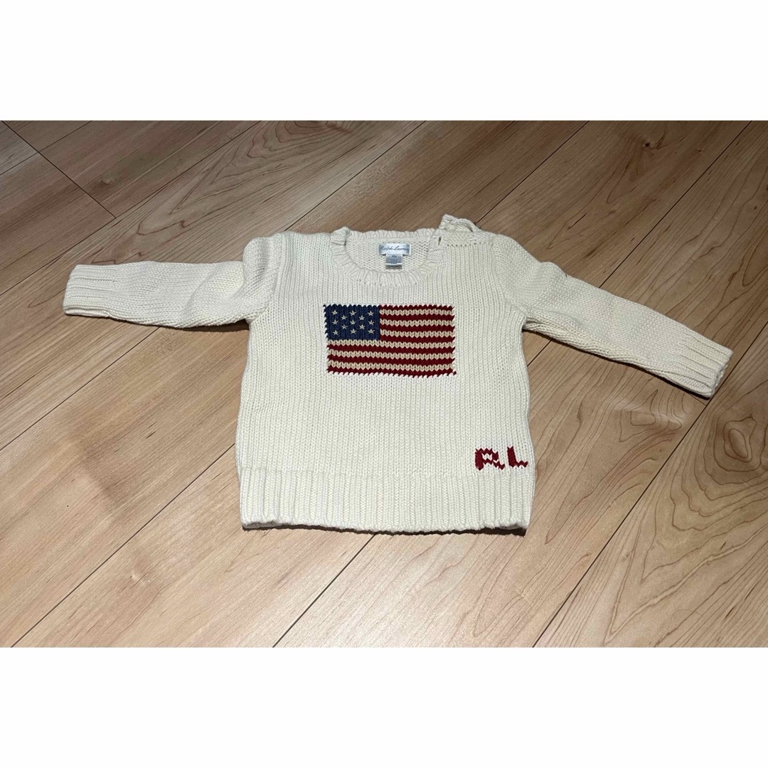 Ralph Lauren(ラルフローレン)のラルフローレン  国旗ニット　18M アイボリー キッズ/ベビー/マタニティのベビー服(~85cm)(ニット/セーター)の商品写真