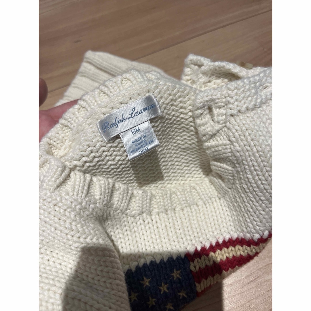 Ralph Lauren(ラルフローレン)のラルフローレン  国旗ニット　18M アイボリー キッズ/ベビー/マタニティのベビー服(~85cm)(ニット/セーター)の商品写真