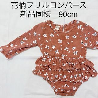 美品！海外セレクト　花柄ロンパース90cm(ロンパース)