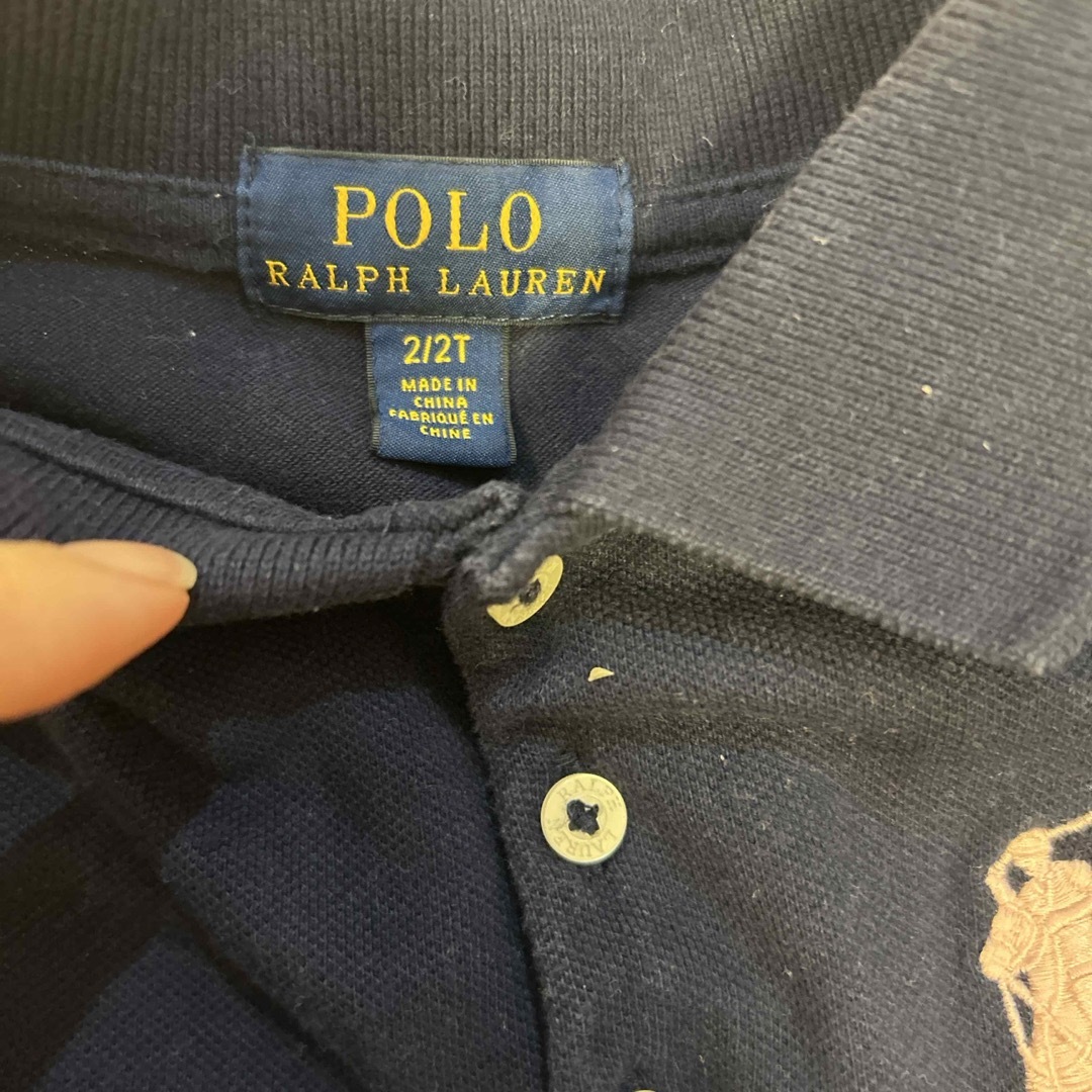 POLO RALPH LAUREN(ポロラルフローレン)のポロラルフローレン ポロシャツワンピース　ネイビー　2Y キッズ/ベビー/マタニティのキッズ服女の子用(90cm~)(ワンピース)の商品写真