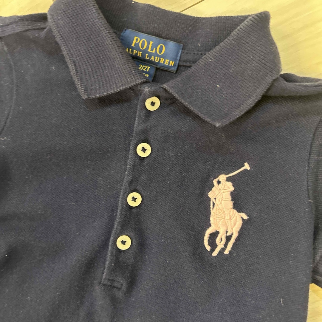 POLO RALPH LAUREN(ポロラルフローレン)のポロラルフローレン ポロシャツワンピース　ネイビー　2Y キッズ/ベビー/マタニティのキッズ服女の子用(90cm~)(ワンピース)の商品写真