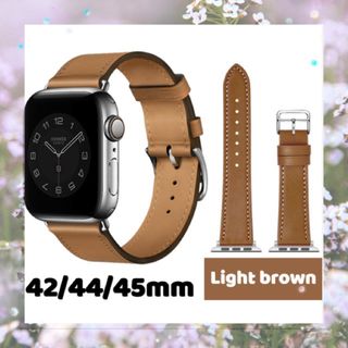 アップルウォッチ(Apple Watch)のApple Watch  バンド 合皮 42/44/45mm  ライトブラウン(レザーベルト)