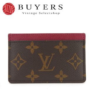 ルイヴィトン(LOUIS VUITTON)の【中古】 ルイ・ヴィトン カードケース ポルトカルト・サーンプル M60703 モノグラムキャンバス ブラウン フューシャ 小物 レディース 女性 LOUIS VUITTON(パスケース/IDカードホルダー)