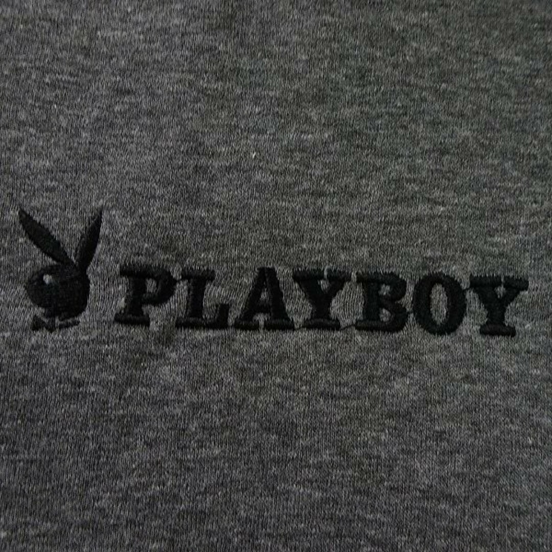 PLAYBOY(プレイボーイ)の新品 プレイボーイ 2023秋冬 裏起毛 ライン スウェット パーカー LL 灰 メンズのトップス(パーカー)の商品写真