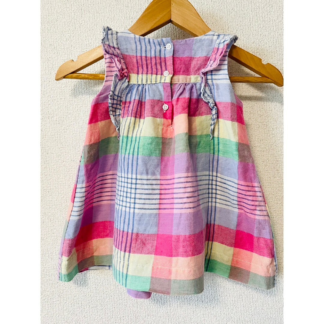 GAP(ギャップ)のGAP ワンピース 80チェック柄 キッズ/ベビー/マタニティのベビー服(~85cm)(ワンピース)の商品写真