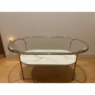フランフラン(Francfranc)のフランフラン  ガラステーブル　幅75cm(コーヒーテーブル/サイドテーブル)