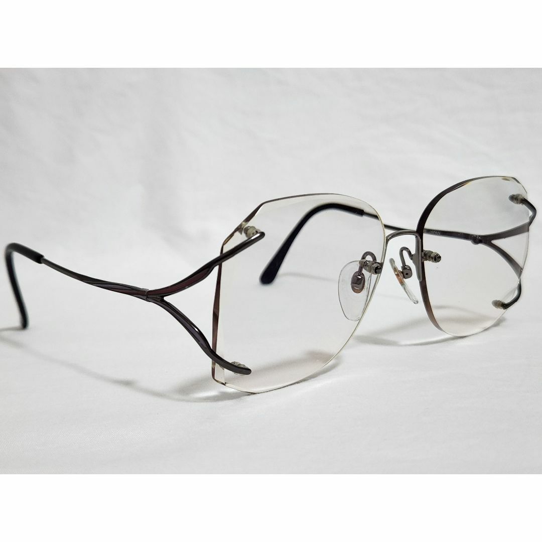 正規 HOYA ホヤ オープンクロスアート アイウェア 黒系メタルフレーム 眼鏡 レディースのファッション小物(サングラス/メガネ)の商品写真