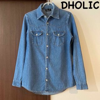 ディーホリック(dholic)の美品　DHOLIC　デニムシャツ　レディース春服ディーホリック韓国ファッションM(シャツ/ブラウス(長袖/七分))