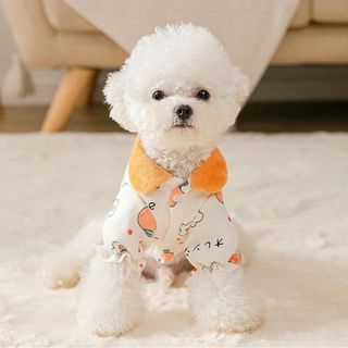 ペット服 ドッグウェア 裏起毛 あったか ワンピース やわらか オレンジ S(犬)