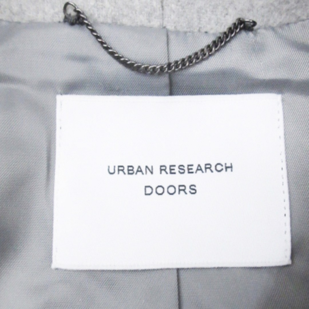 URBAN RESEARCH DOORS(アーバンリサーチドアーズ)のアーバンリサーチ　ノーカラーコート　グレー レディースのジャケット/アウター(ロングコート)の商品写真