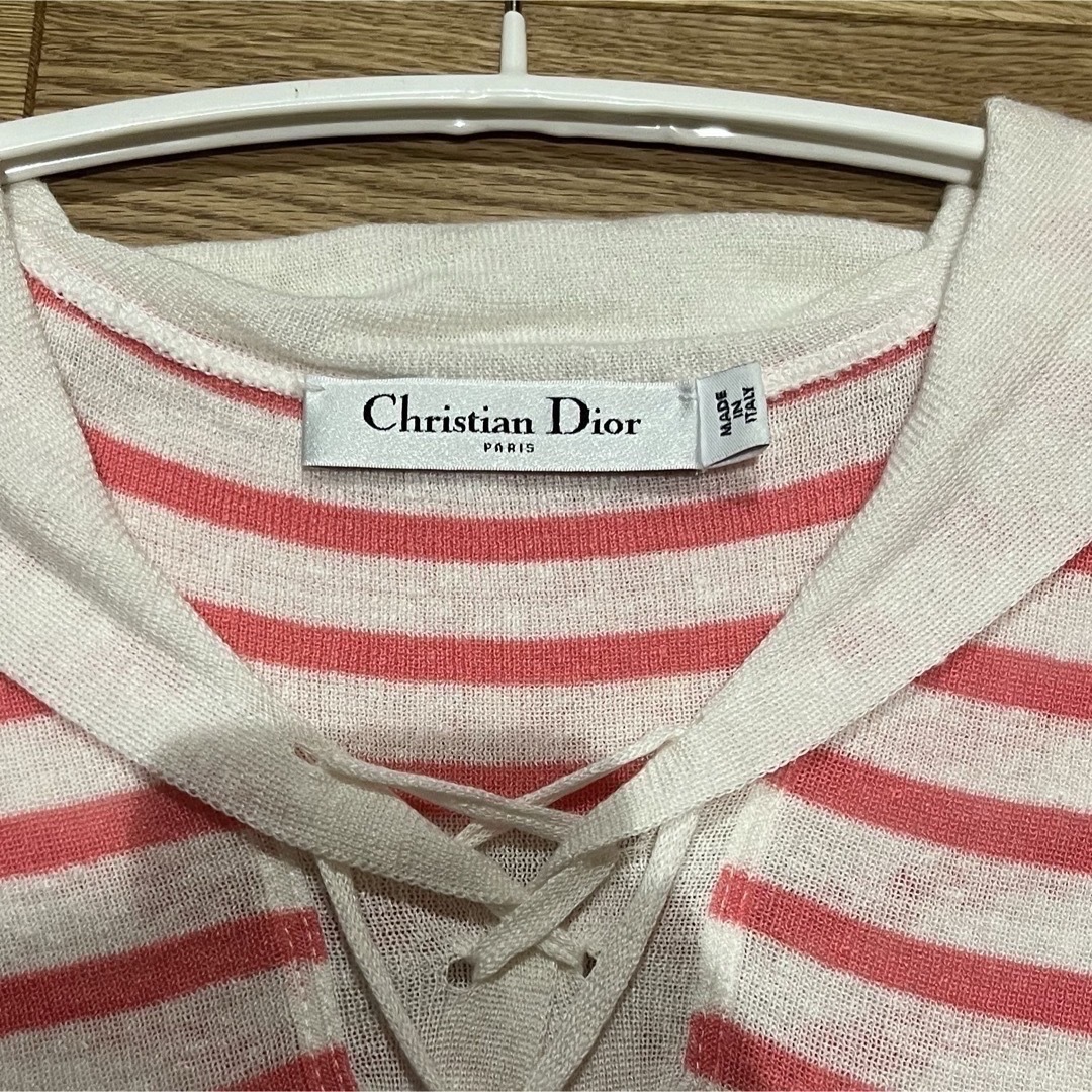 dior サマーニット ニット ボーダー ピンク 34 dior サマーニット ニット ボーダー ピンク 34