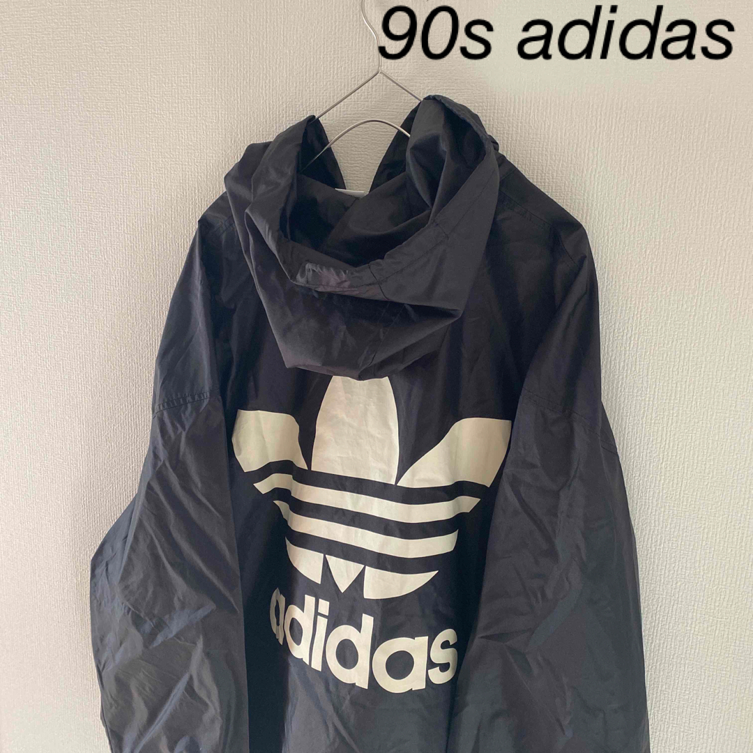 adidas(アディダス)の90sadidasアディダスナイロンジャケットメンズ長袖ブラックXL メンズのジャケット/アウター(ナイロンジャケット)の商品写真