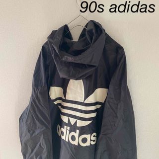 アディダス(adidas)の90sadidasアディダスナイロンジャケットメンズ長袖ブラックXL(ナイロンジャケット)