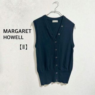 MARGARET HOWELL - 【美品】 MARGARET HOWELL カシミヤニットベスト ネイビー Ⅱ M